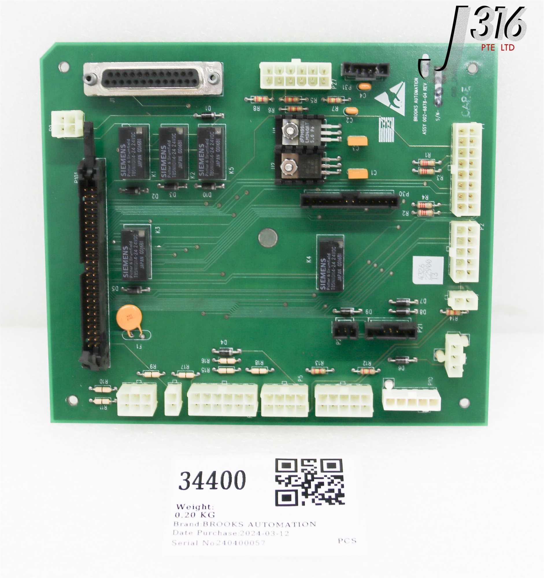 back。 34400 BROOKS AUTOMATION PCB, INTERFACE BOARD 002-6878-04 | eBay